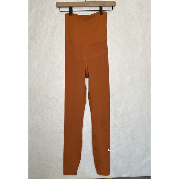 Nike One Tall High Waisted Leggings Maternity Orange Size Extra Small XS - Picture 1 of 6